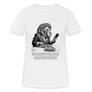 LEOWE DÉPENDANT DU SMARTPHONE - T-shirt respirant Femme - blanc - Devant - AI Model Female 172 dark (172cm)