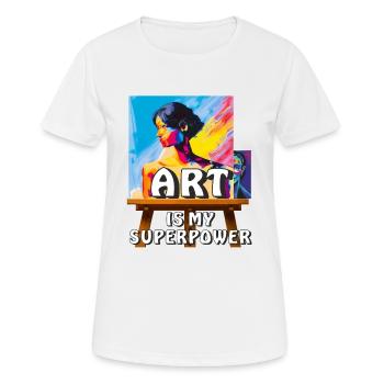 ARTIST MAKES THE PICTURE - Frauen T-Shirt atmungsaktiv - Weiß - Vorne - AI Model Female 172 dark (172cm)