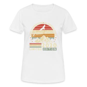 2020 - Frauen T-Shirt atmungsaktiv - Weiß - Vorne - AI Model Female 172 dark (172cm)