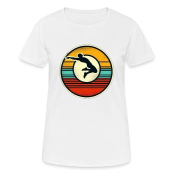 Saut en longueur - T-shirt respirant Femme - blanc - Devant - AI Model Female 172 dark (172cm)