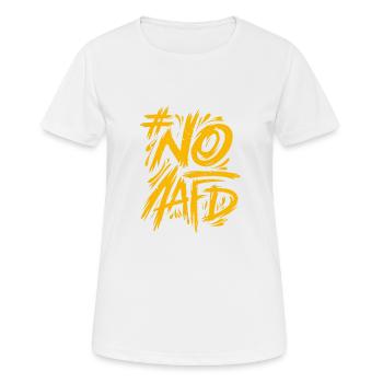 Nazis raus, Gegen AFD, Gegen Rechts, Faschismus - Frauen T-Shirt atmungsaktiv - Weiß - Vorne - AI Model Female 172 dark (172cm)