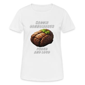 HAGGIS CONNOISSEUR PROUD AND LOUD - Women's Breathable T-Shirt - white - Front - AI Model Female 172 dark (172cm)