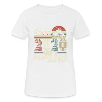2020 - Frauen T-Shirt atmungsaktiv - Weiß - Vorne - AI Model Female 172 dark (172cm)