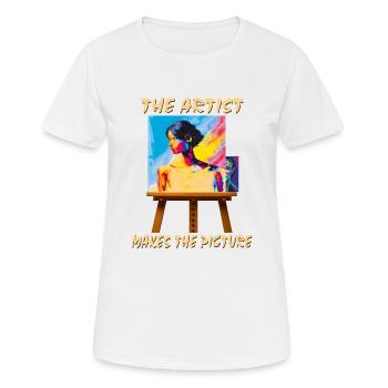 ARTIST MAKES THE PICTURE - Frauen T-Shirt atmungsaktiv - Weiß - Vorne - AI Model Female 172 dark (172cm)