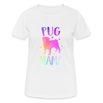 Mops Mama Bunt Mops Hund Mama Regenbogen Aquarell - Frauen T-Shirt atmungsaktiv - Weiß - Vorne - AI Model Female 172 dark (172cm)