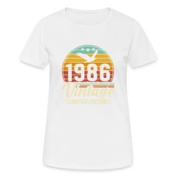 Stilvolles 1986 Geburtstagsjubiläum - Frauen T-Shirt atmungsaktiv - Weiß - Vorne - AI Model Female 172 dark (172cm)