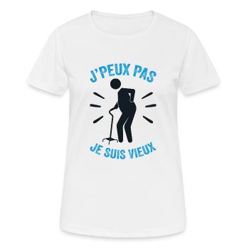 Ich kann nicht, ich bin alt - Frauen T-Shirt atmungsaktiv - Weiß - Vorne - AI Model Female 172 dark (172cm)