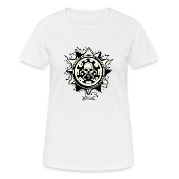 dreckig unreines Okkultes Totenkopf Emblem - Frauen T-Shirt atmungsaktiv - Weiß - Vorne - AI Model Female 172 dark (172cm)
