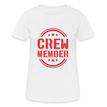 Crew Mitglied - Frauen T-Shirt atmungsaktiv - Weiß - Vorne - AI Model Female 172 dark (172cm)
