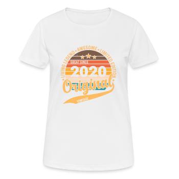 2020 - Frauen T-Shirt atmungsaktiv - Weiß - Vorne - AI Model Female 172 dark (172cm)