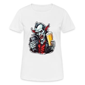 Vampire / Dracula / Suceur de sang / Halloween / Mythe - T-shirt respirant Femme - blanc - Devant - AI Model Female 172 dark (172cm)