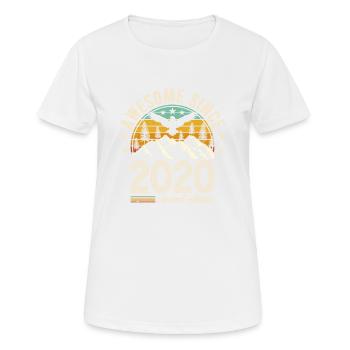 2020 - Frauen T-Shirt atmungsaktiv - Weiß - Vorne - AI Model Female 172 dark (172cm)