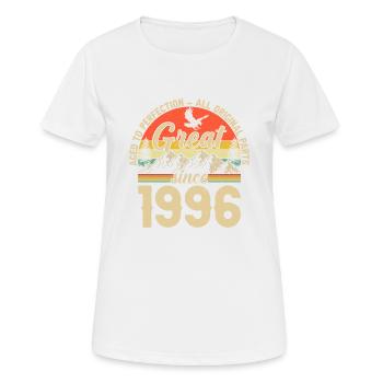 1996 Geburtstagsgeschenk 1996 Jahrgang 1996 Geschenk - Frauen T-Shirt atmungsaktiv - Weiß - Vorne - AI Model Female 172 dark (172cm)