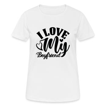 Saint Valentin J'aime Mon Copain Homme Femme Love - T-shirt respirant Femme - blanc - Devant - AI Model Female 172 dark (172cm)