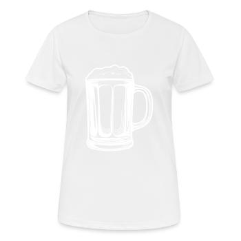 Chope de bière Symbole de verre de bière - T-shirt respirant Femme - blanc - Devant - AI Model Female 172 dark (172cm)
