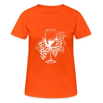 Wine Glass Grapes Wine - Women's Breathable T-Shirt - neon orange - Front - AI Model Female 172 dark (172cm)