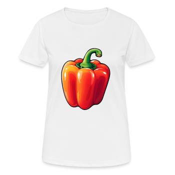 Poivron rouge - T-shirt respirant Femme - blanc - Devant - AI Model Female 172 dark (172cm)