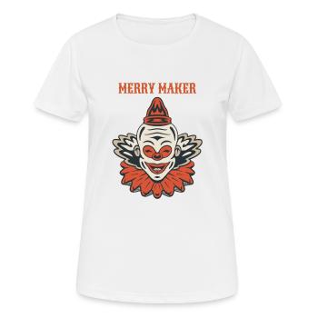 Circus Clown Funny Scary Creep Jester Spooky Joker - Frauen T-Shirt atmungsaktiv - Weiß - Vorne - AI Model Female 172 dark (172cm)