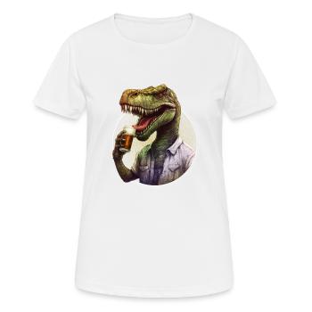 Lustiger Bier Party und Sauftour Saurierer T-Rex - Frauen T-Shirt atmungsaktiv - Weiß - Vorne - AI Model Female 172 dark (172cm)