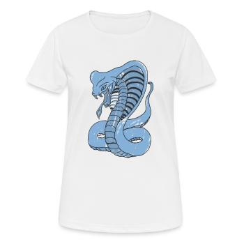 Peinture Cobra bleu - T-shirt respirant Femme - blanc - Devant - AI Model Female 172 dark (172cm)