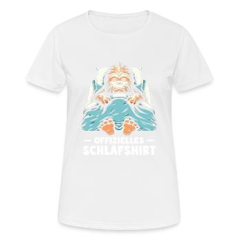Chemise de sommeil officielle Bigfoot - T-shirt respirant Femme - blanc - Devant - AI Model Female 172 dark (172cm)