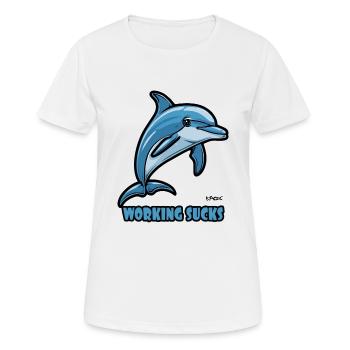 Work annoys dolphin - Women's Breathable T-Shirt - white - Front - AI Model Female 172 dark (172cm)