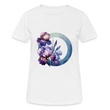 Iris dessinés - T-shirt respirant Femme - blanc - Devant - AI Model Female 172 dark (172cm)
