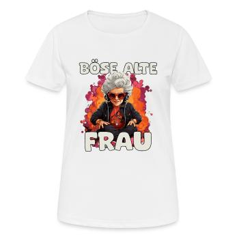 Lustiger Spruch Böse Alte Frau - Frauen T-Shirt atmungsaktiv - Weiß - Vorne - AI Model Female 172 dark (172cm)