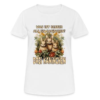 Trois lapins lapins qui est mieux trois lapins - T-shirt respirant Femme - blanc - Devant - AI Model Female 172 dark (172cm)