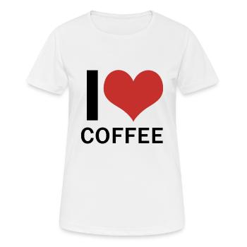 J’aime le café - T-shirt respirant Femme - blanc - Devant - AI Model Female 172 dark (172cm)