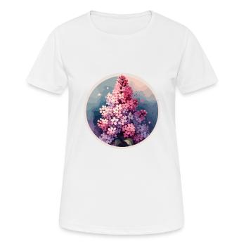 Lilas dessiné - T-shirt respirant Femme - blanc - Devant - AI Model Female 172 dark (172cm)