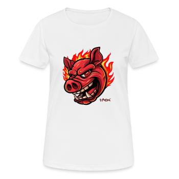 Ein Schwein wie ein brennender Komet - Frauen T-Shirt atmungsaktiv - Weiß - Vorne - AI Model Female 172 dark (172cm)