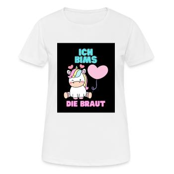 Die Braut – Poltern, Brautparty Var.1 - Frauen T-Shirt atmungsaktiv - Weiß - Vorne - AI Model Female 172 dark (172cm)