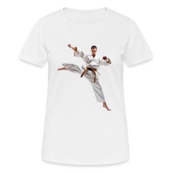 Karate ist eine anspruchsvolle Kampfkunst - Frauen T-Shirt atmungsaktiv - Weiß - Vorne - AI Model Female 172 dark (172cm)