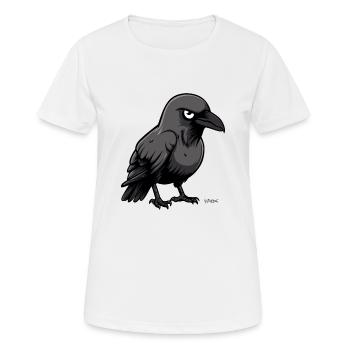 Ein gemeiner Cartoon Rabe - Frauen T-Shirt atmungsaktiv - Weiß - Vorne - AI Model Female 172 dark (172cm)