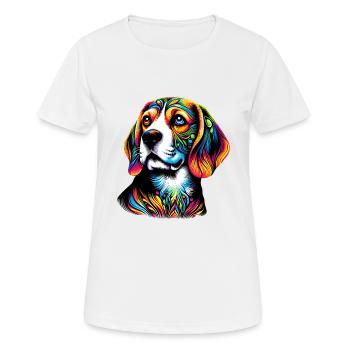 Beagle Hund - Frauen T-Shirt atmungsaktiv - Weiß - Vorne - AI Model Female 172 dark (172cm)