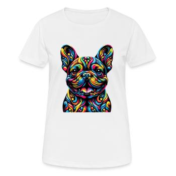 Französische Bulldogge - Frauen T-Shirt atmungsaktiv - Weiß - Vorne - AI Model Female 172 dark (172cm)