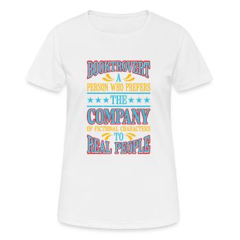 Booktrovert Définition Description 6 - T-shirt respirant Femme - blanc - Devant - AI Model Female 172 dark (172cm)