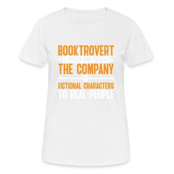 Booktrovert Définition Description 8 - T-shirt respirant Femme - blanc - Devant - AI Model Female 172 dark (172cm)
