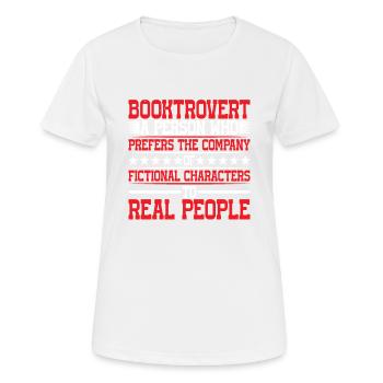 Booktrovert Définition Description 7 - T-shirt respirant Femme - blanc - Devant - AI Model Female 172 dark (172cm)