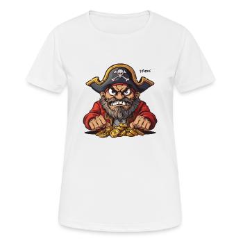 Argent des impôts Pirate de dessin animé cupide - T-shirt respirant Femme - blanc - Devant - AI Model Female 172 dark (172cm)
