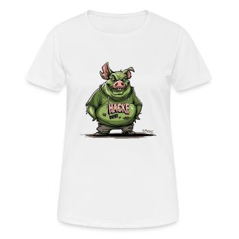 Houe Dense Cochon Zombie - T-shirt respirant Femme - blanc - Devant - AI Model Female 172 dark (172cm)