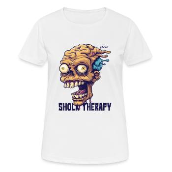 Thérapie de choc pour un crâne de zombie fou - T-shirt respirant Femme - blanc - Devant - AI Model Female 172 dark (172cm)