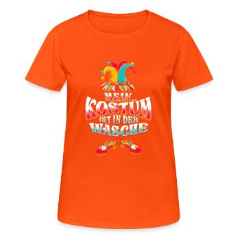 Mon costume est au lavage - T-shirt respirant Femme - orange néon - Devant - AI Model Female 172 dark (172cm)