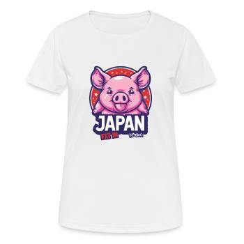 Fat in Japan: chubby piggy - Women's Breathable T-Shirt - white - Front - AI Model Female 172 dark (172cm)