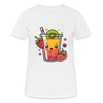 Saftige Frucht: Fruchtiges Getränk - Frauen T-Shirt atmungsaktiv - Weiß - Vorne - AI Model Female 172 dark (172cm)