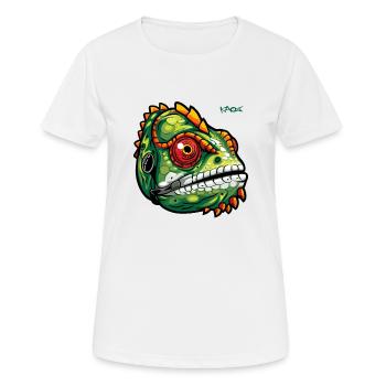 Chamäleon Echse - Frauen T-Shirt atmungsaktiv - Weiß - Vorne - AI Model Female 172 dark (172cm)