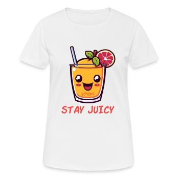 Fruchtiger Saft: bleib saftig - Frauen T-Shirt atmungsaktiv - Weiß - Vorne - AI Model Female 172 dark (172cm)