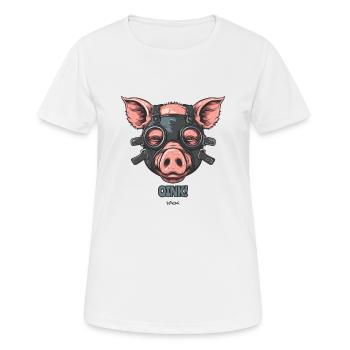 Leder Maske Schwein, Oink Oink - Frauen T-Shirt atmungsaktiv - Weiß - Vorne - AI Model Female 172 dark (172cm)