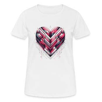 Cœur futuriste - T-shirt respirant Femme - blanc - Devant - AI Model Female 172 dark (172cm)